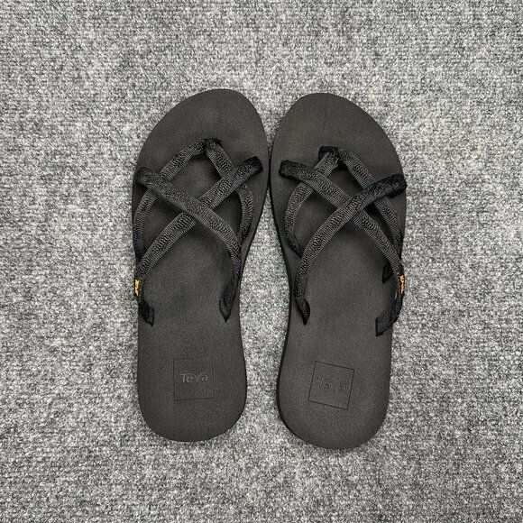 Teva Olowahu Flip-Flop Sandals Women's 8 Black Athletic Beach Recovery Toe Post - Picture 8 of 12